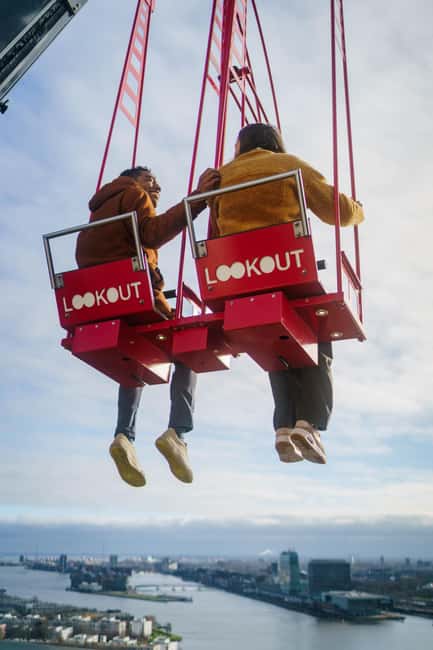 Amsterdam: A'DAM Lookout Entry Ticket with 1 drink - The Over the Edge swing and VR rides: optional, extra, and worth choosing wisely