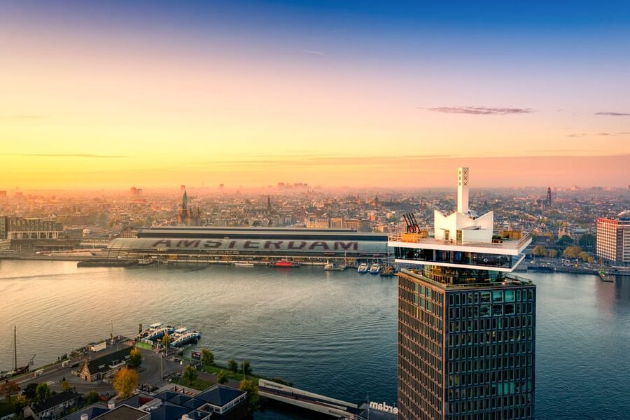 Amsterdam: A'DAM Lookout Entry Ticket with 1 drink - What it is like on the rooftop: vibe, music, and sitting strategy
