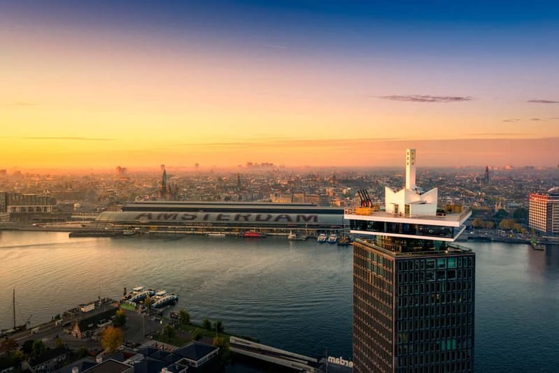 Amsterdam: A'DAM Lookout with Revolving Restaurant Moon - The elevator up and the view you actually came for