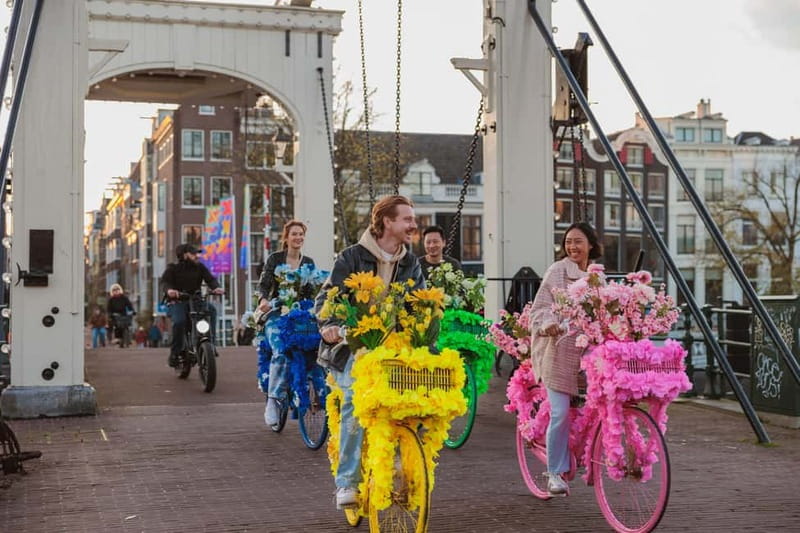 Amsterdam: City Centre, Guided Bike Tour on Flower Bikes - The 90-minute route, Jordaan to Dam Square, stop by stop