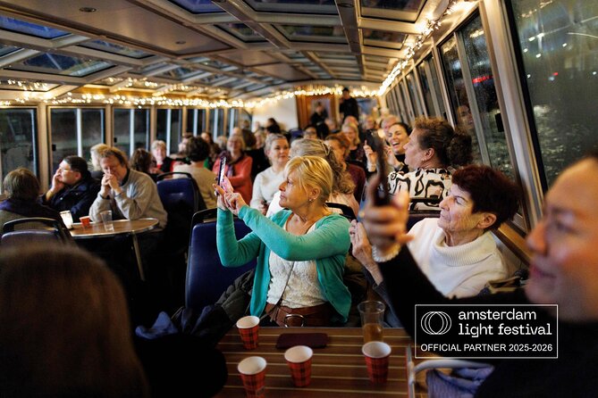Amsterdam: heated Light Festival Cruise | Incl. Drinks Option - De Jordaan to the UNESCO canals: starting in Amsterdam’s most photogenic mood