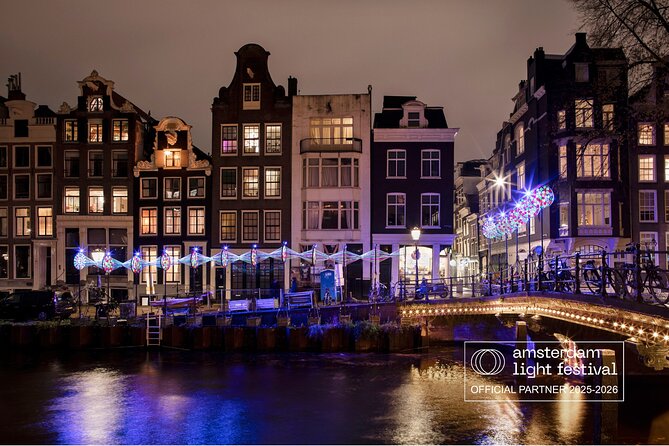 Amsterdam: heated Light Festival Cruise | Incl. Drinks Option - Anne Frank House area from the canal: a calm way to see a famous site