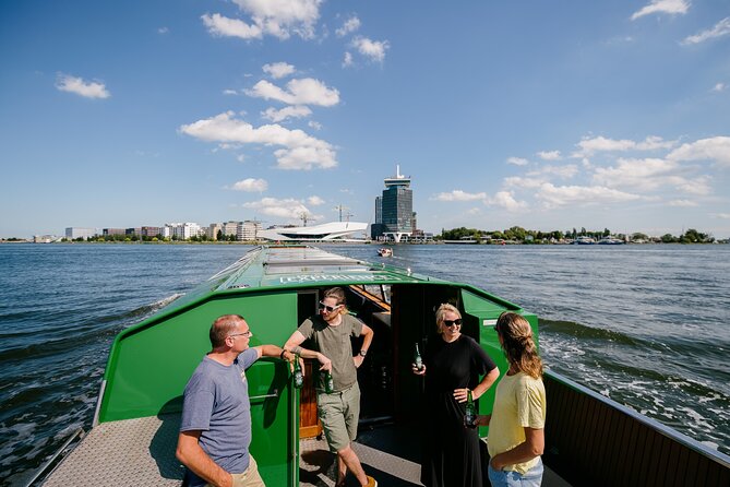 Amsterdam Heineken Cruise with 1 Heineken, Snacks, Live Guide - Where you meet Blue Boat Company near Heineken Experience