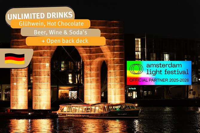 Amsterdam Light Festival Tour in German | Including Drinks - Key highlights before you go