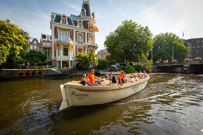 Amsterdam Luxury Canal Cruise + Unlimited Drinks & Bites option - Electric engines, plus the reality of wind and window coverings