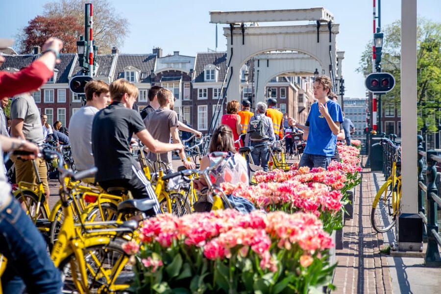 Amsterdam: Relaxed City Highlights Guided Bike Tour - Skinny Love Bridge (Magere Brug) and Finishing on Herengracht
