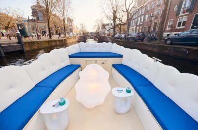 Smoke & Cruise on covered Cannabis Boat With Bar