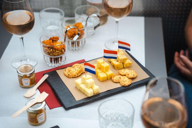 Amsterdam: Wine and Cheese Evening Cruise - From LOVERS café to the boat, right by Centraal