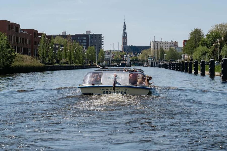 Groningen: City Canal Cruise - Tasmantoren and the Second Tower Moment