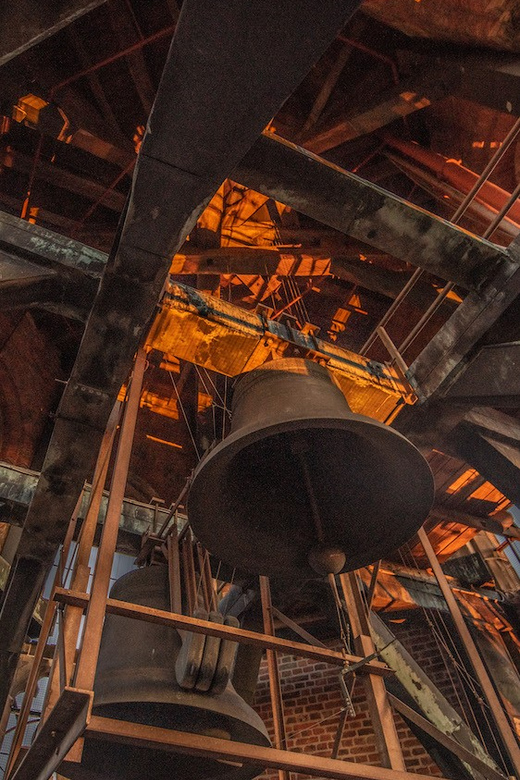 Groningen: Climb the Martinitower - Higher up: clock dials, gulls overhead, and the market below