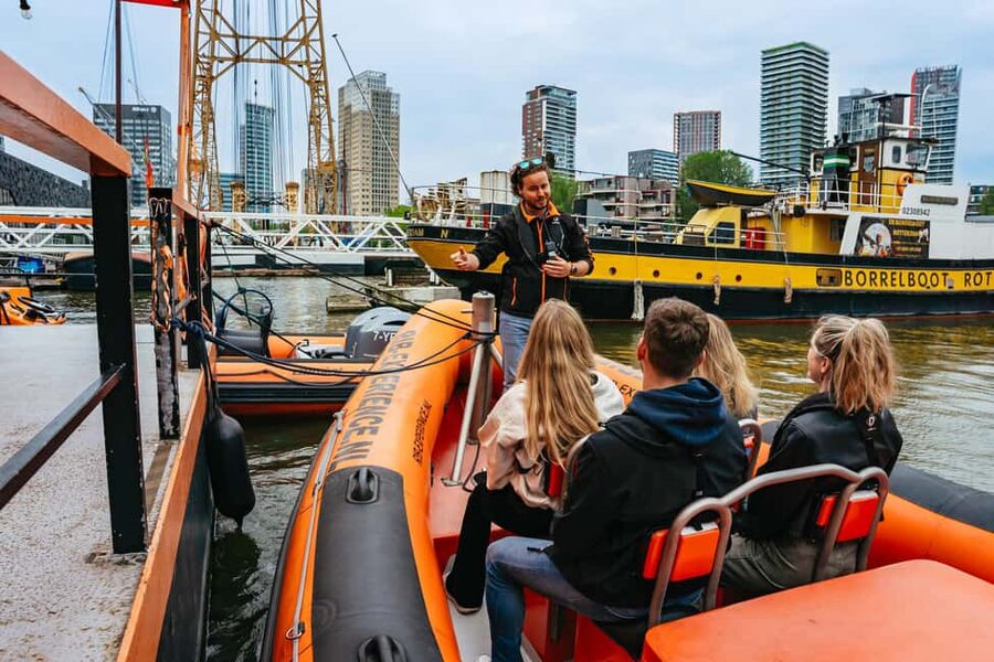 RIB Speedboat Sightseeing Cruise - Euromast, Hotel New York, and SS Rotterdam: your landmark checklist