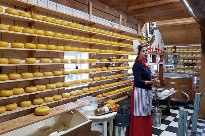 Zaanse Schans and Volendam Private Tour – Clogs, Cheese and More - Henri Willig cheese farm with Jersey cows and an automatic milking robot